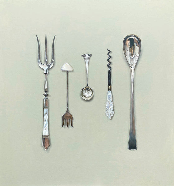 Arranged Silverware with Mother of Pearl