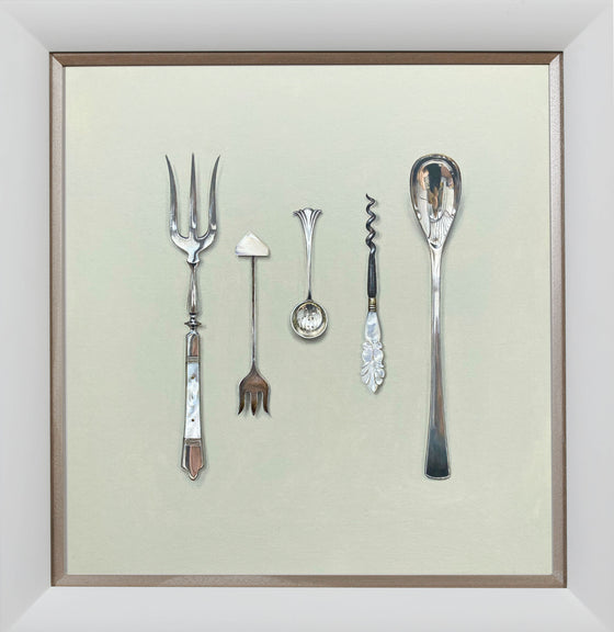 Arranged Silverware with Mother of Pearl